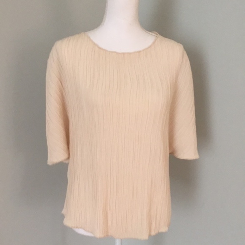 ZARA BASIC cream‎ oversized crinkle top